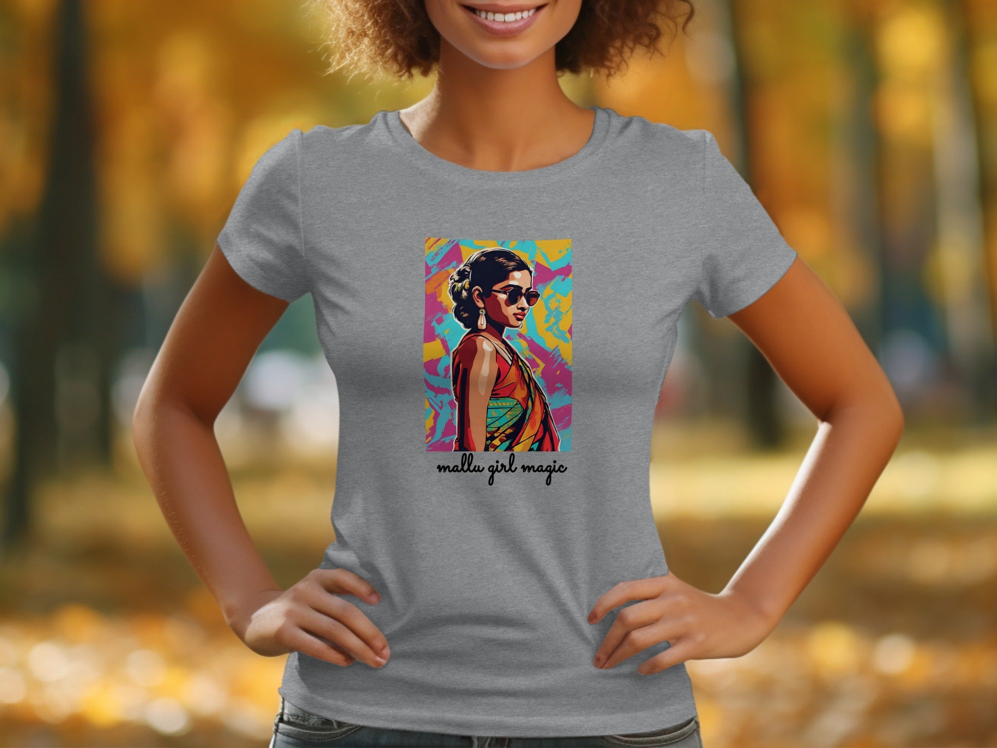 Vibrant Retro Art Tee with Mall Girl Magic Design