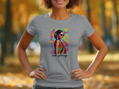 Vibrant Retro Art Tee with Mall Girl Magic Design
