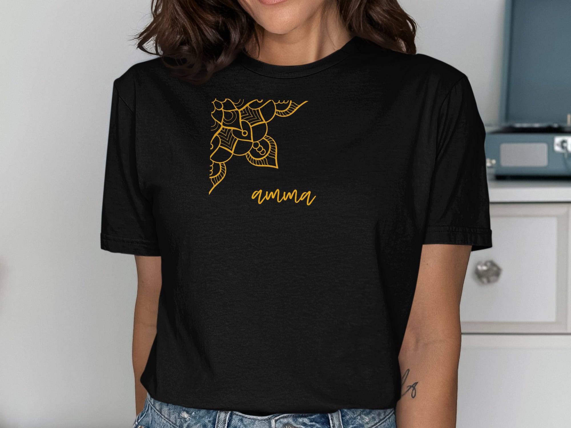 Artistic Amma Design Black Short Sleeve Shirt