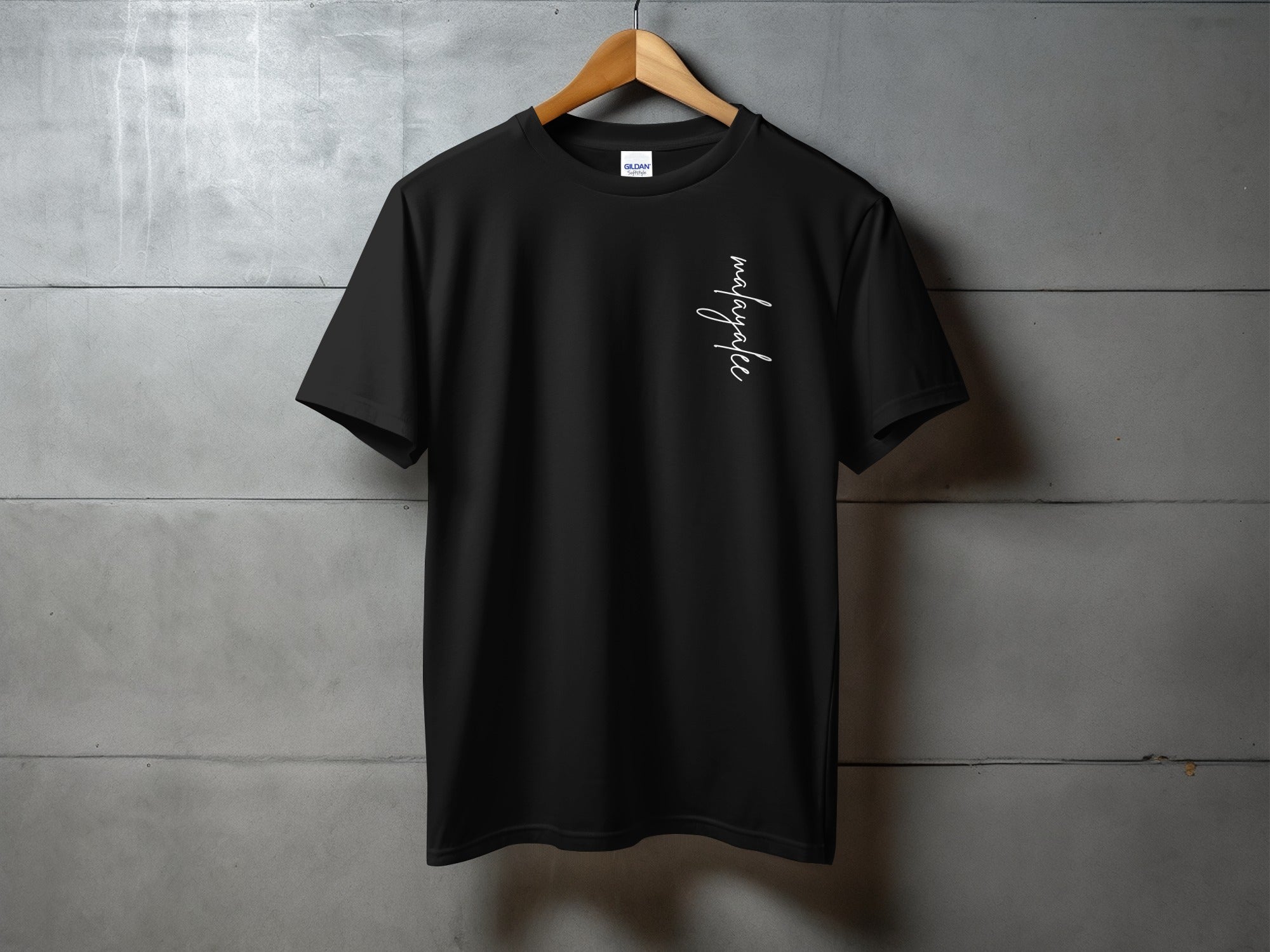 Modern Stylish Black Tee with Unique Script Design