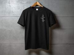 Modern Stylish Black Tee with Unique Script Design