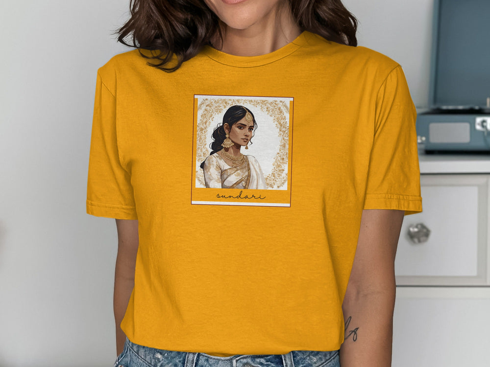 Sundari T-shirt with Illustrated Woman Design