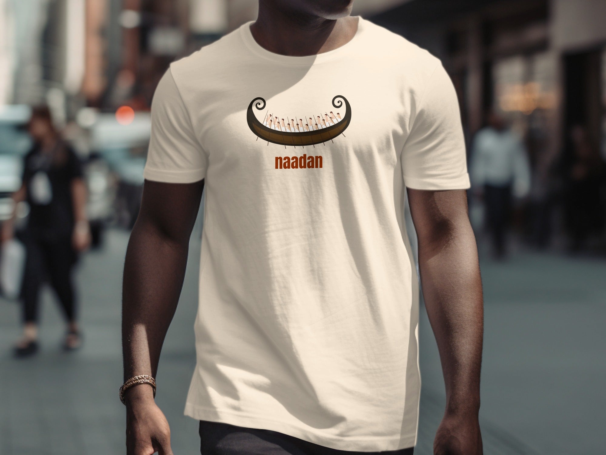 Naadan Viking Ship Print T-Shirt Casual Wear