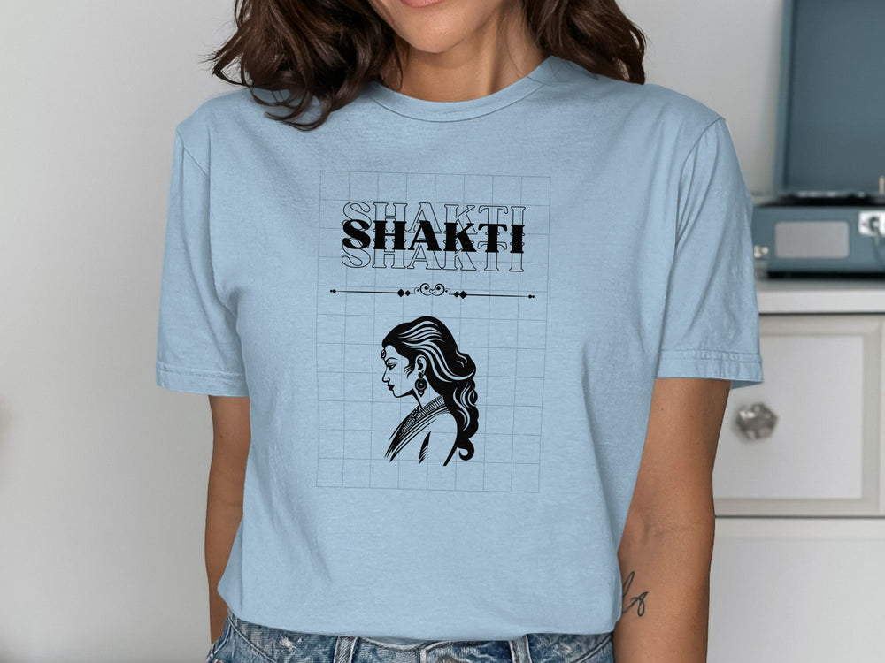 Shakti Graphic Tee with Stylish Female Silhouette Design