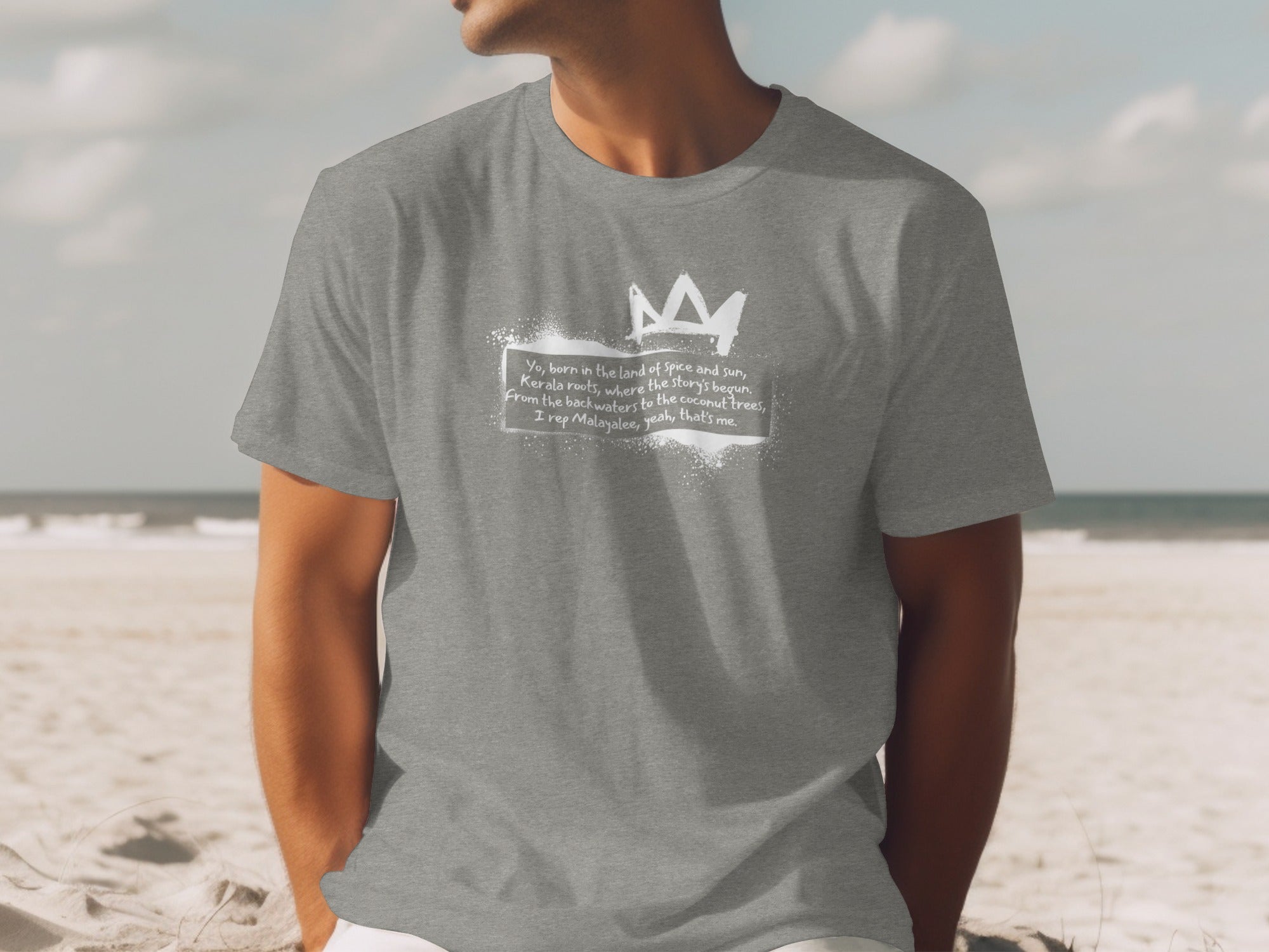 Graphic Casual Tee with Inspiring Text Art Design