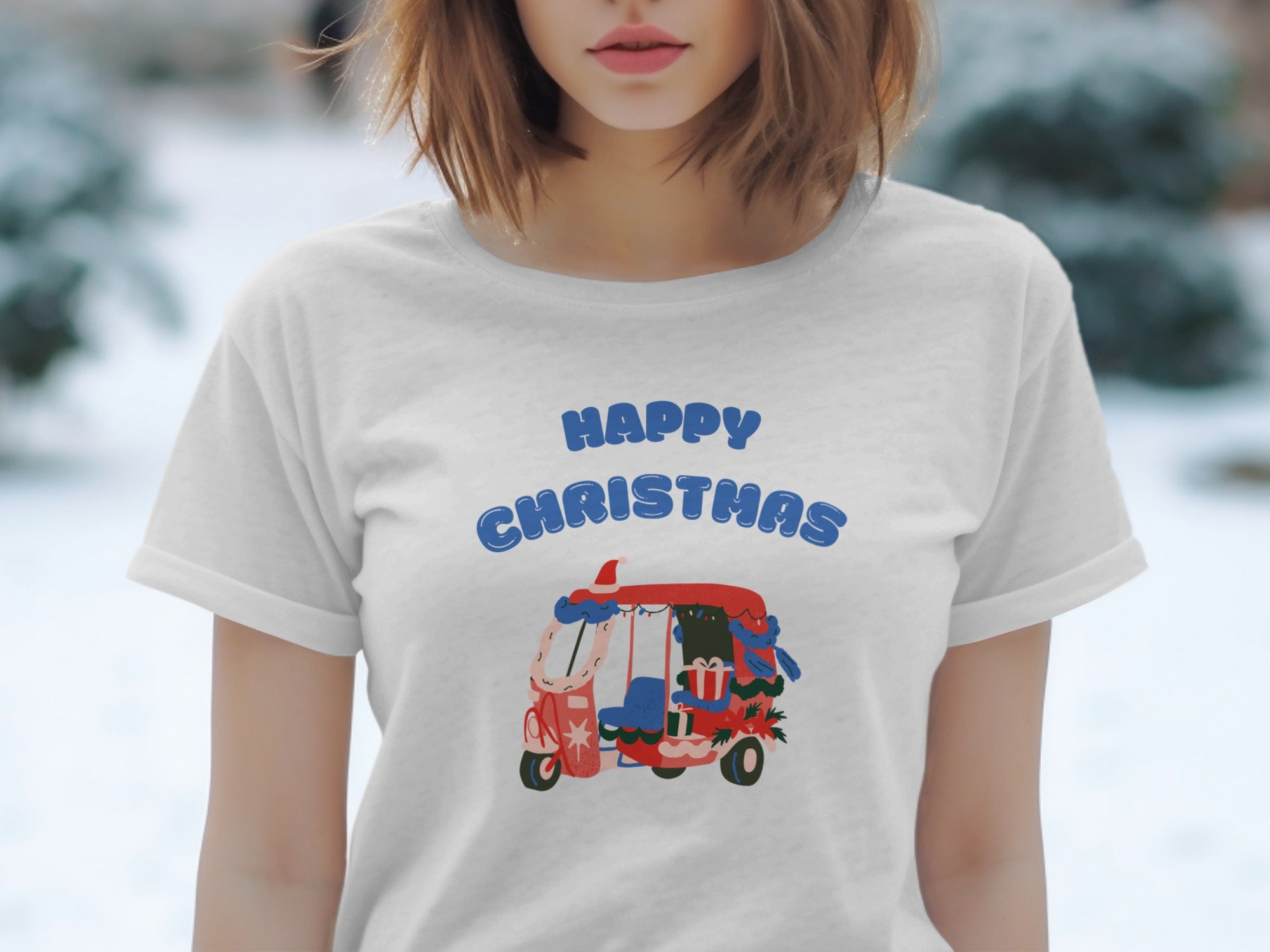 Happy Christmas Auto Rickshaw T-Shirt