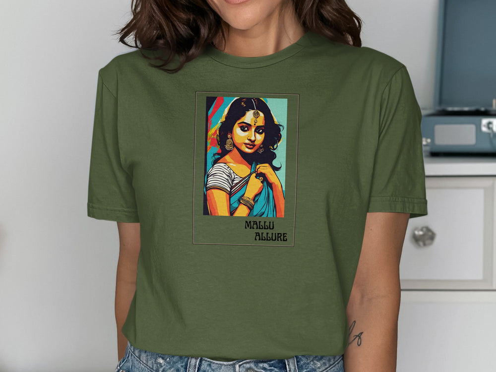Vintage Bollywood Graphic Tee with Retro Movie Print