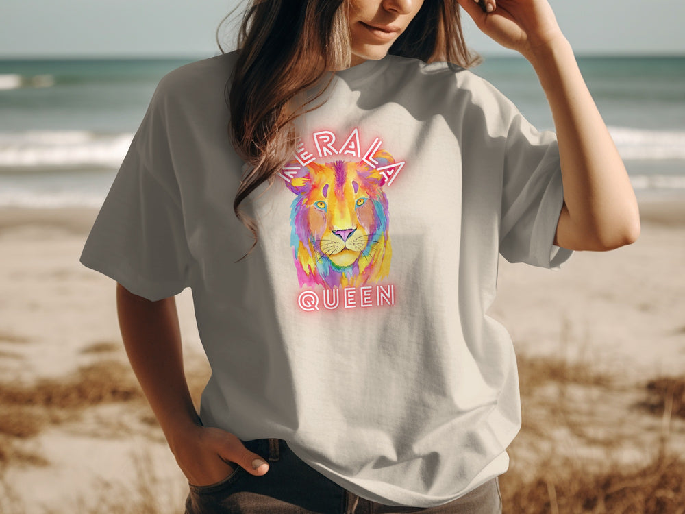 Colorful Kerala Queen Lion Graphic T-Shirt
