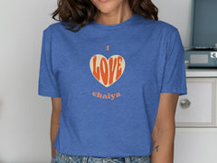 Blue Chaiya I Love Heart Shape Graphic T-Shirt