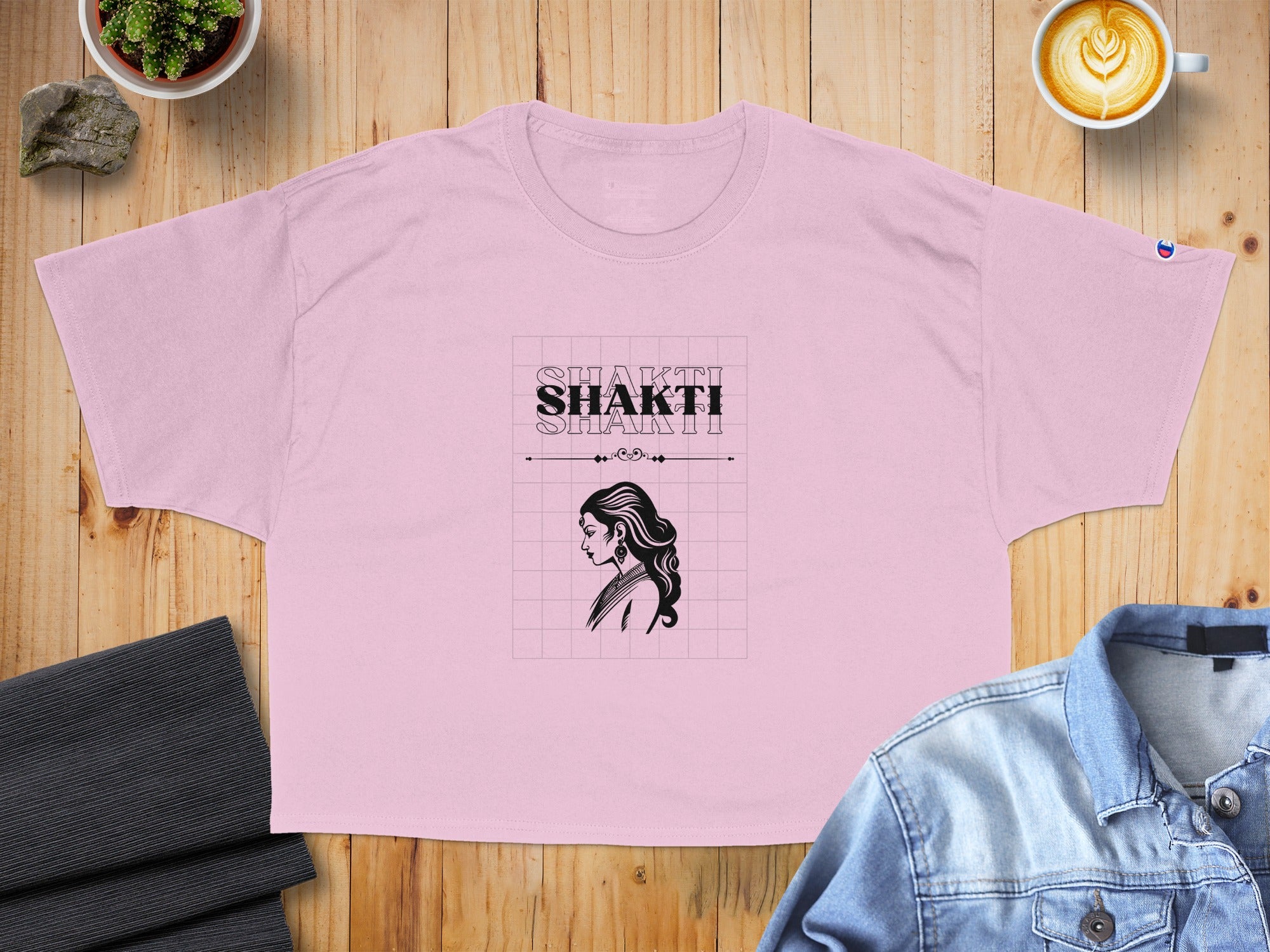 Shakti Graphic Casual Wear Pink Crop Top Shirt