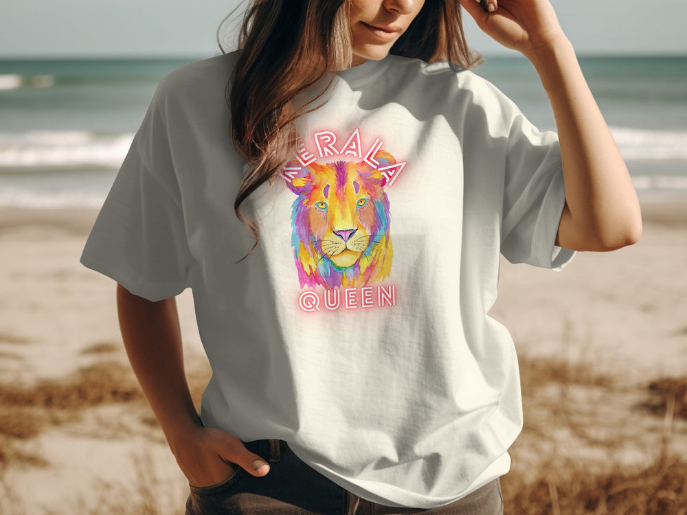 Kerala Queen Colorful Lion Print T-Shirt