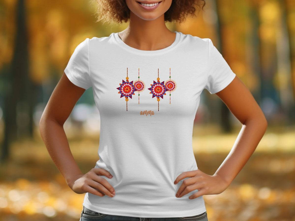Bright Floral Mandala Design T-Shirt