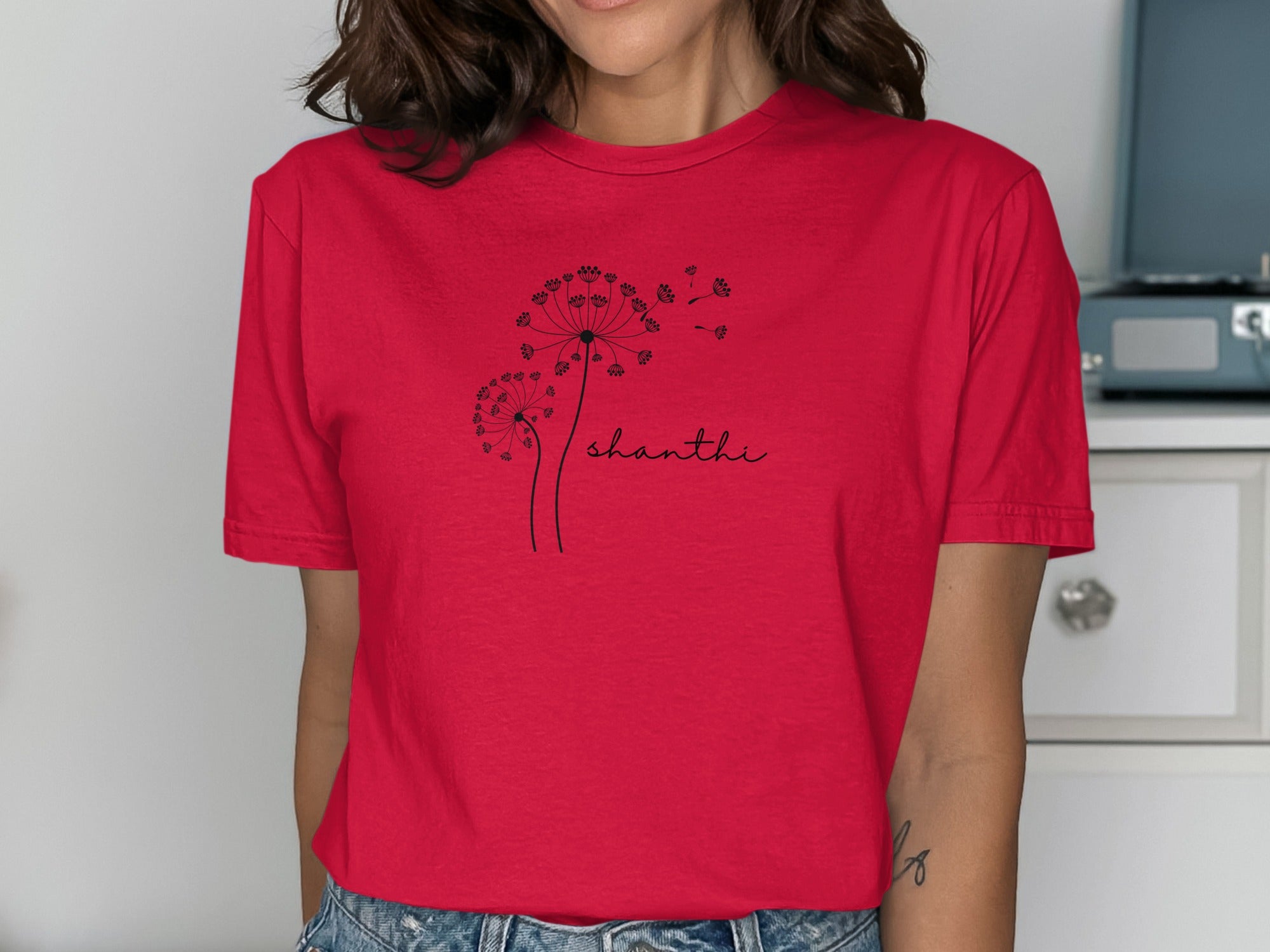 Shanthi Dandelion Graphic Tee with Unique Design