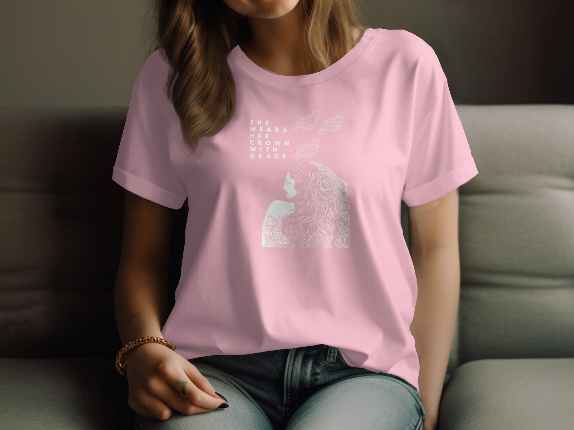 She Wears Her Crown With Grace T-shirt