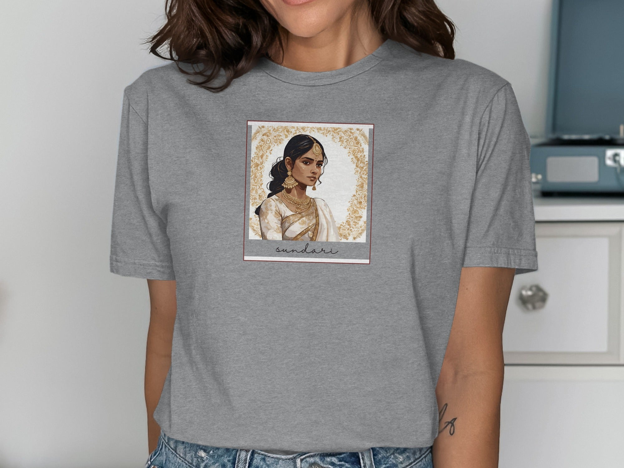 Artistic Portrait of Woman Casual Fashion Tee
