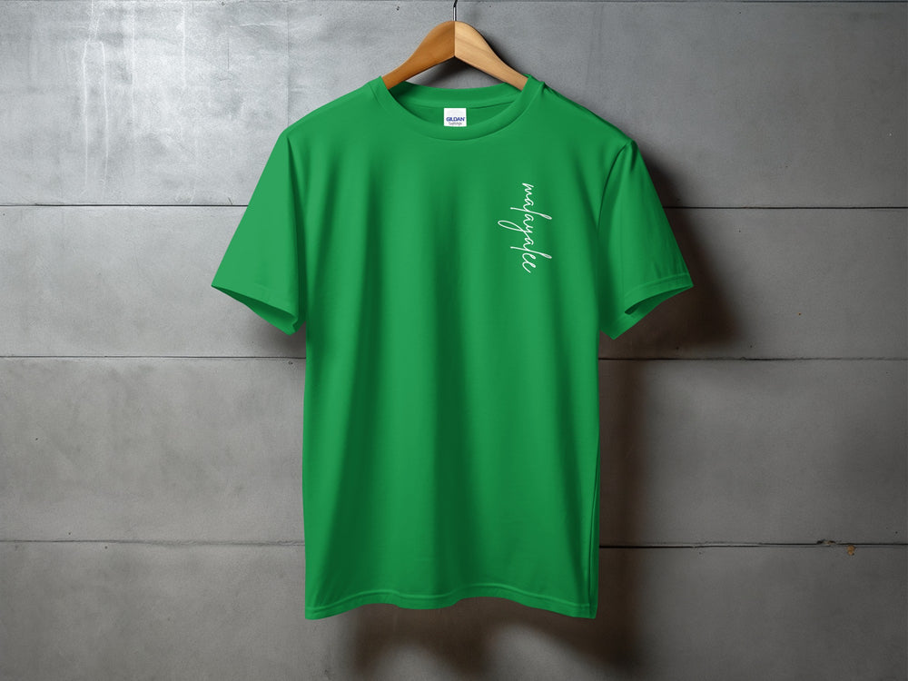 Cozy Green T-shirt with Vibrant Front Text Script