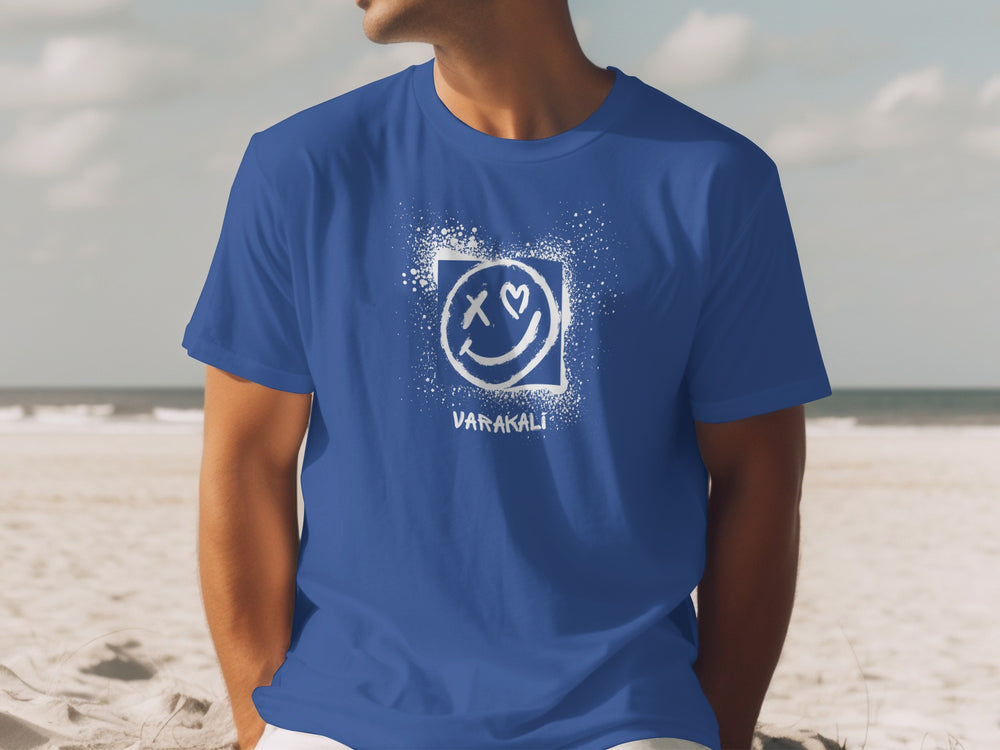 Smile Face Beach Graphic T-Shirt Cool Casual Apparel