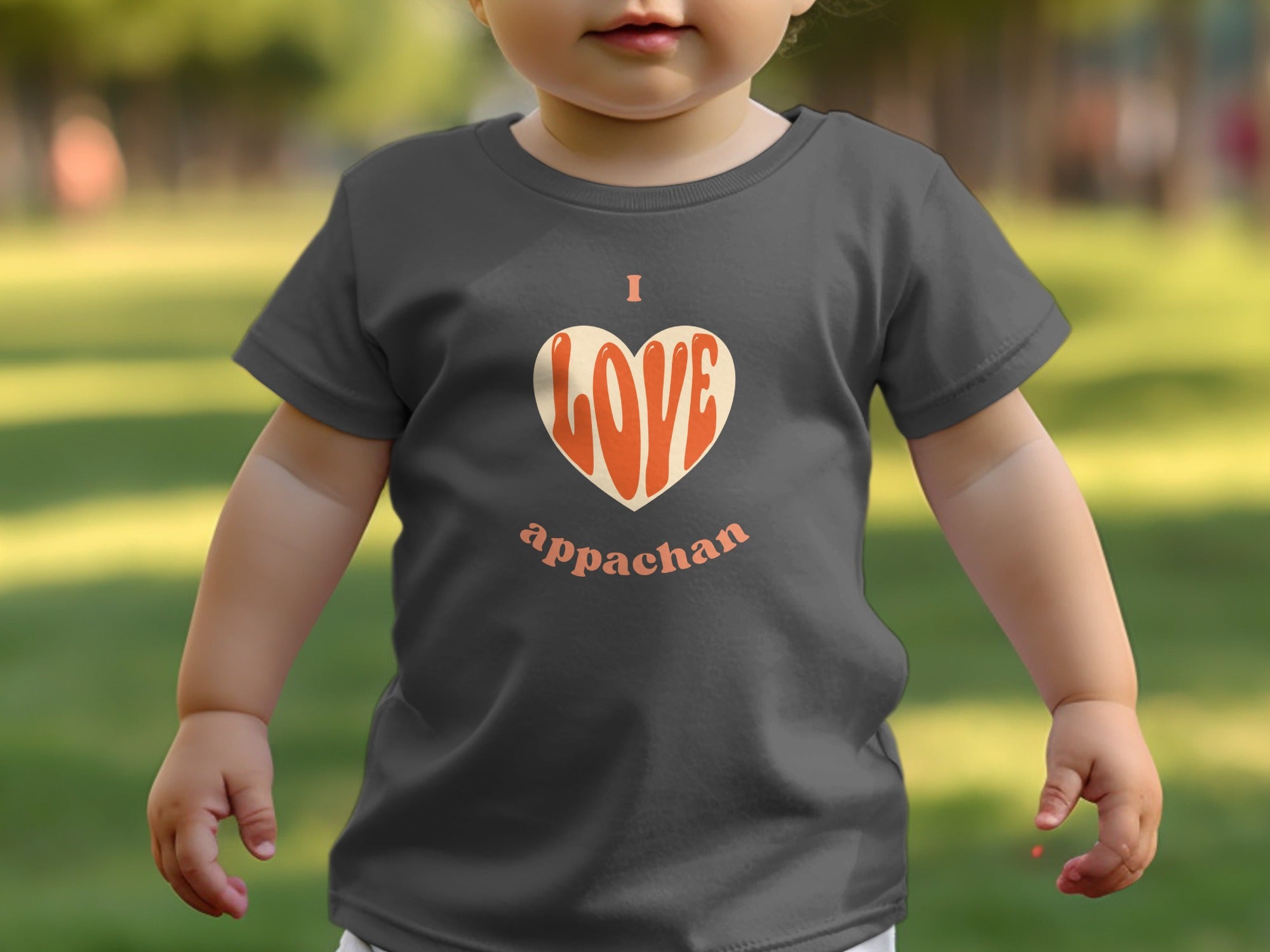 I Love Appachan Heart Design Toddler Shirt