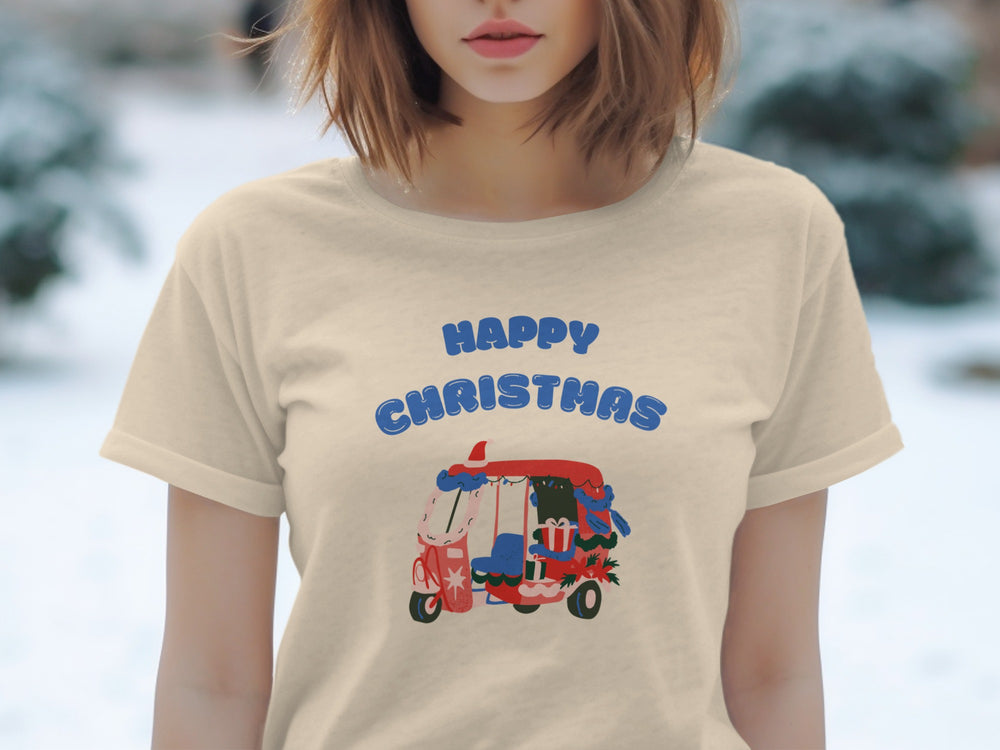 Festive Happy Christhas Rickshaw Graphic Tee