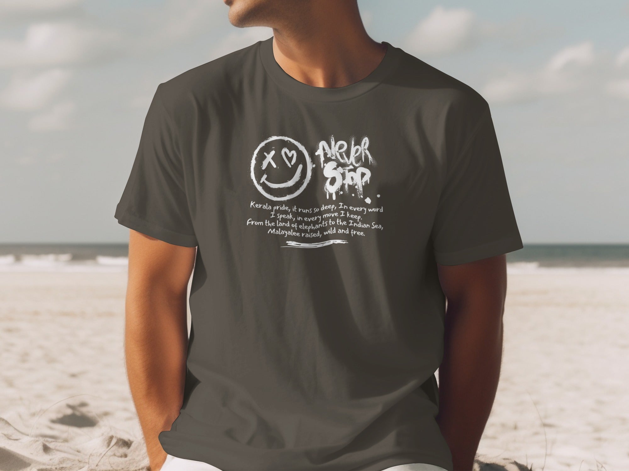 Abstract Happy Sad Faces Graphic Design T-shirt