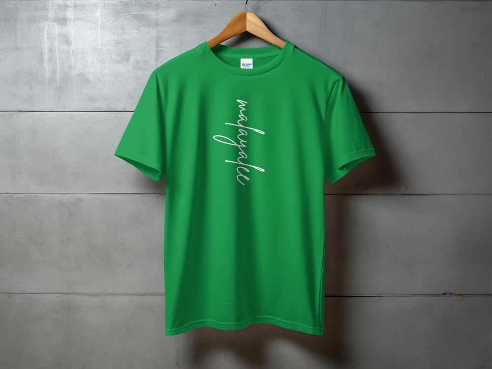 Green T-Shirt with Unique Handwritten Design