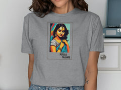 Graphic Tee with Retro Style Portrait Mallu Abstract