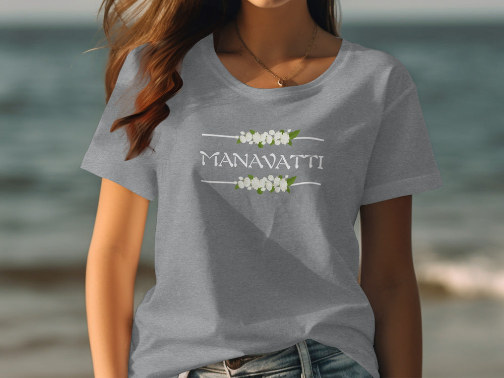 Manavatti Floral Themed Graphic T-Shirt