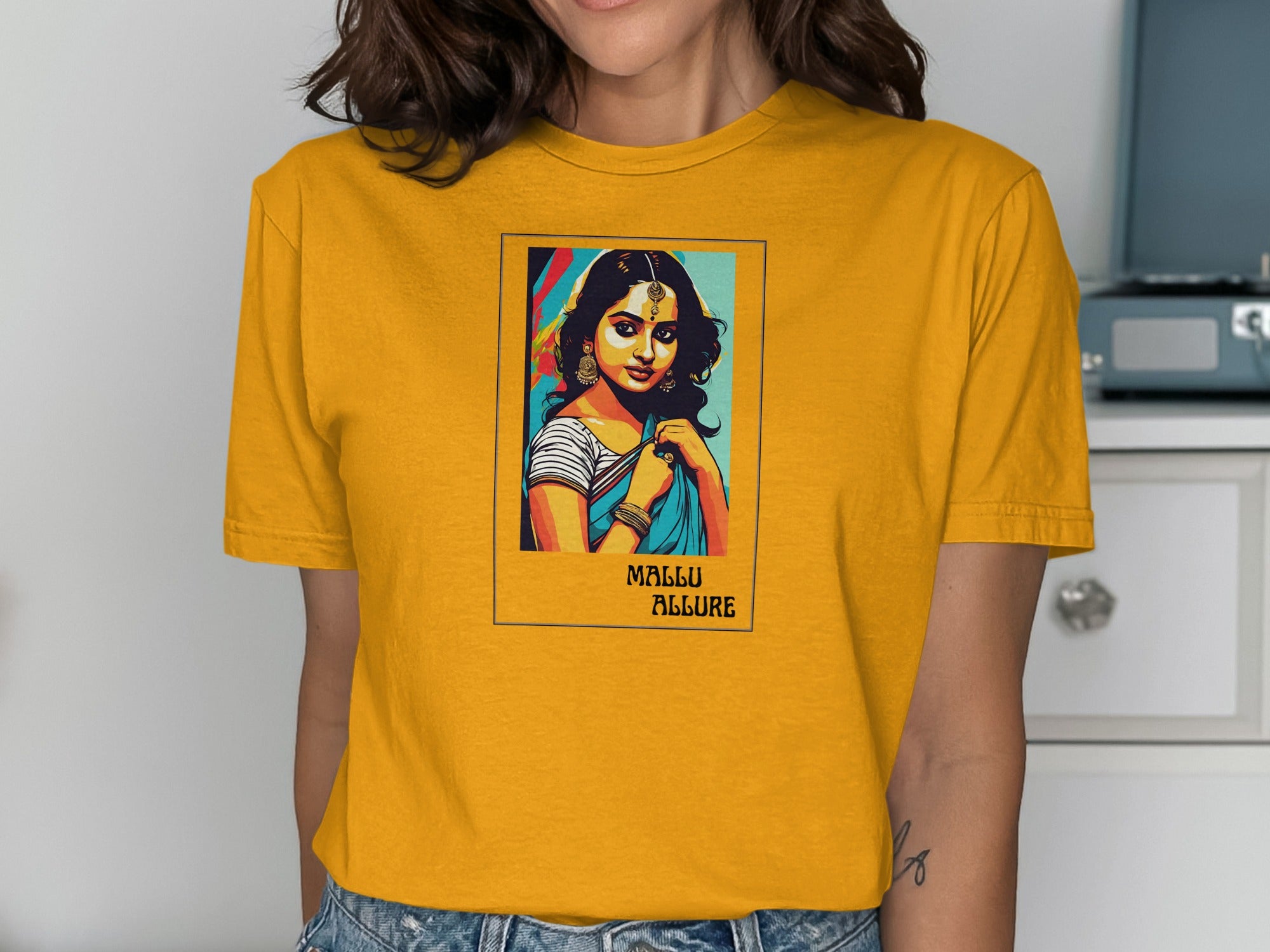 Vibrant Artistic Portrait Graphic Tee Shirt