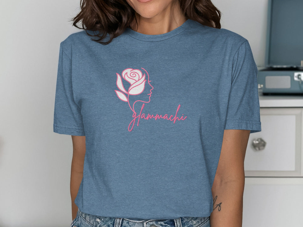 Stylish Graphic Tee Featuring Elegant Rose Design