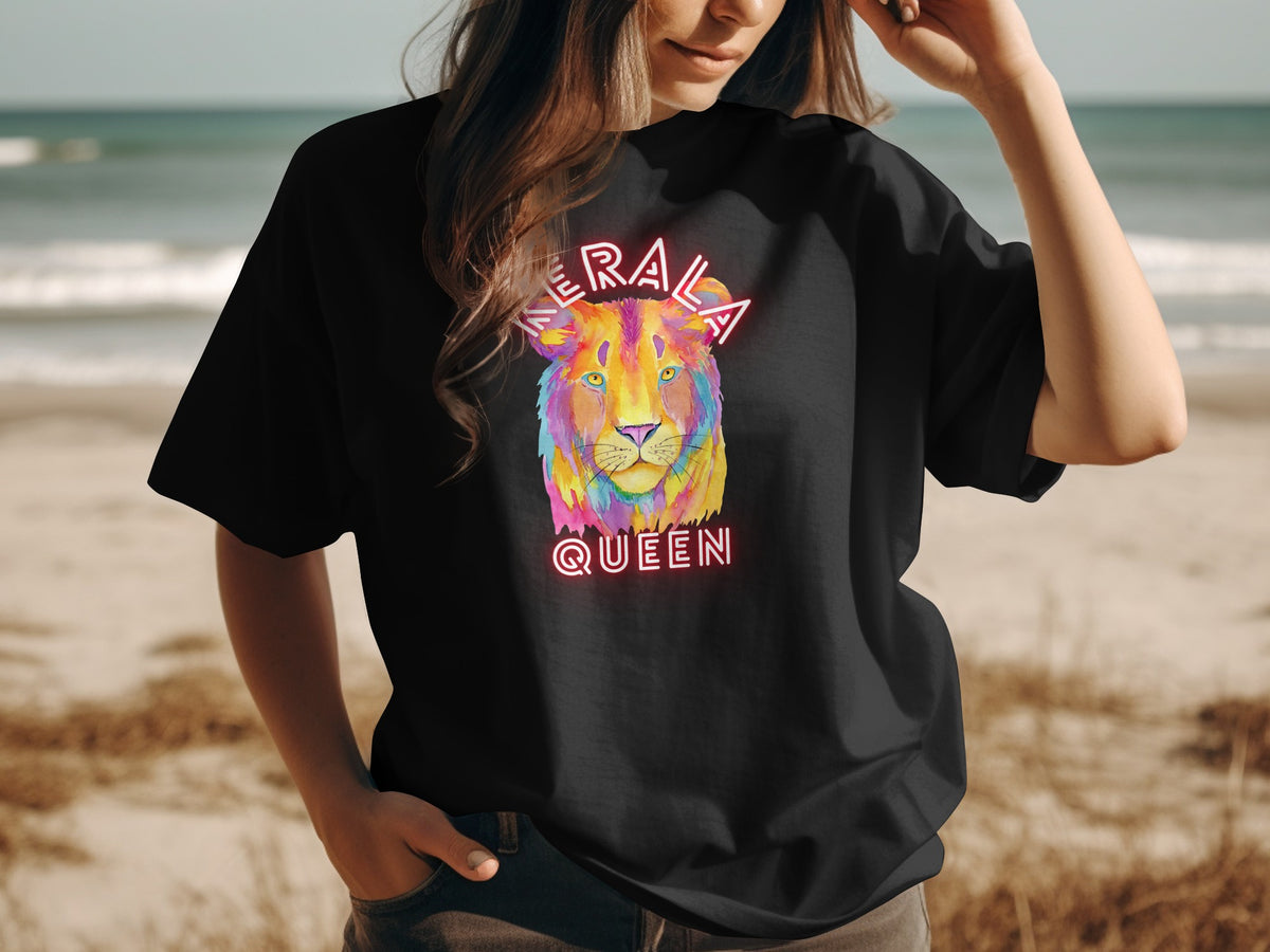 Kerala Queen Vibrant Lion Graphic Shirt
