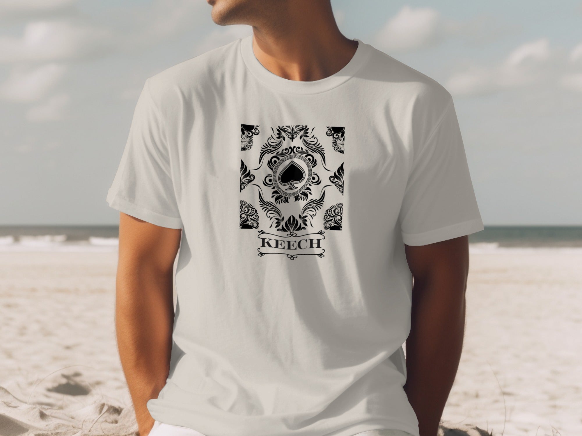 Intricate Ace of Spades Design KEETCH T-shirt