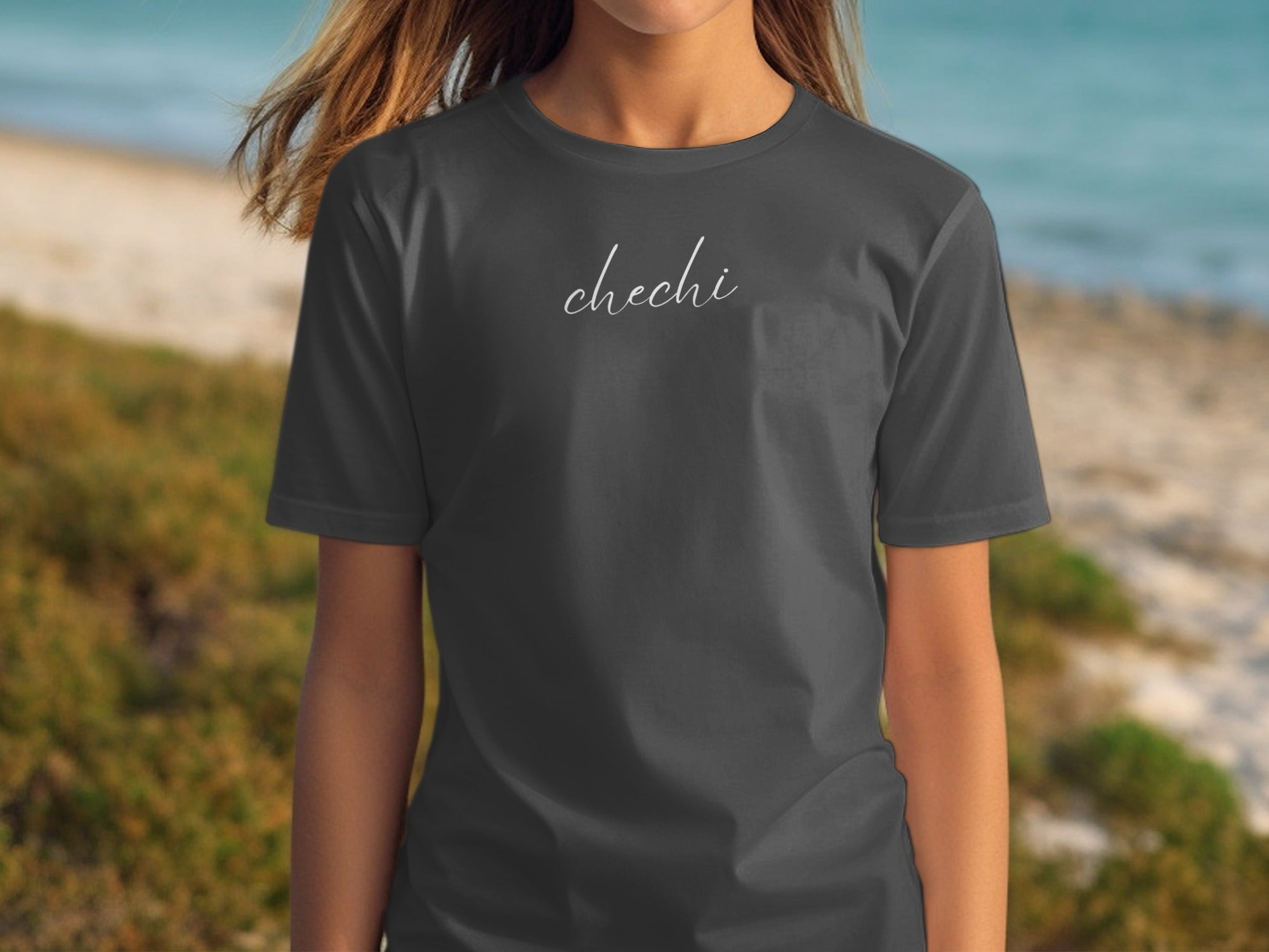 Chechi Script Text on Graphic Tee Product