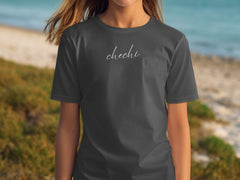 Chechi Script Text on Graphic Tee Product