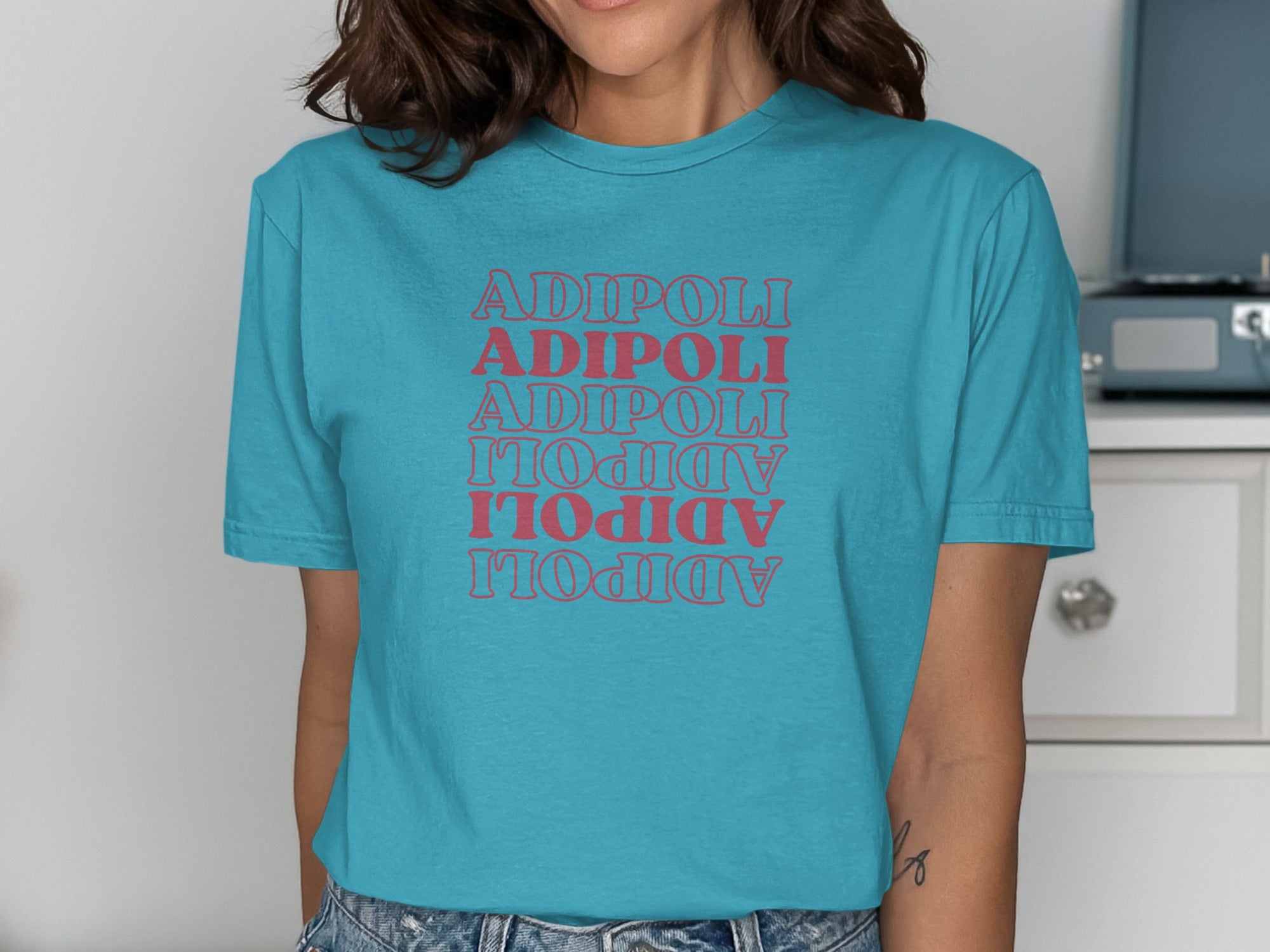 ADIPOLI Graphic Tee with Unique Text Print Design