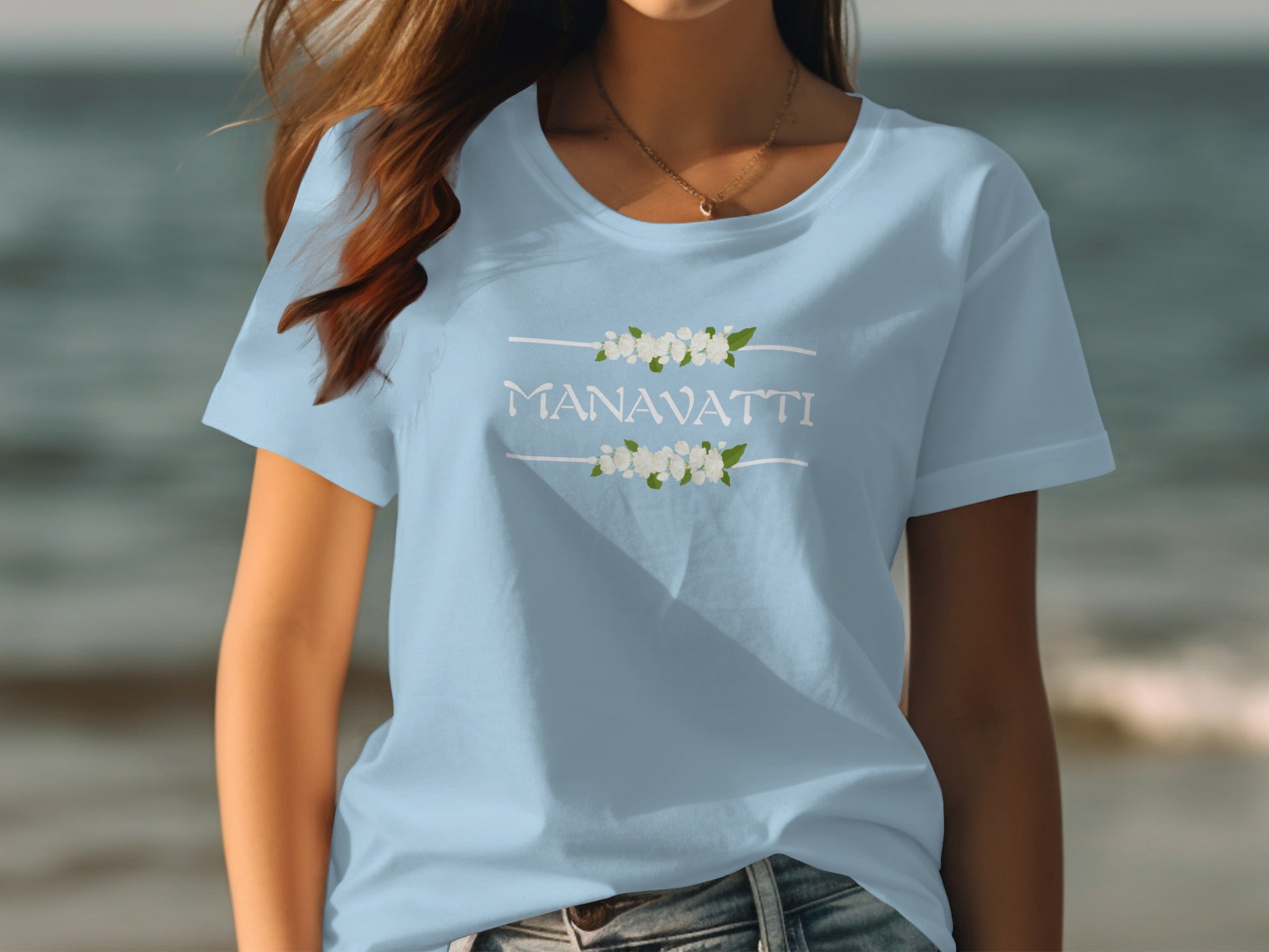 Manavatti Floral Print Casual Summer Tee