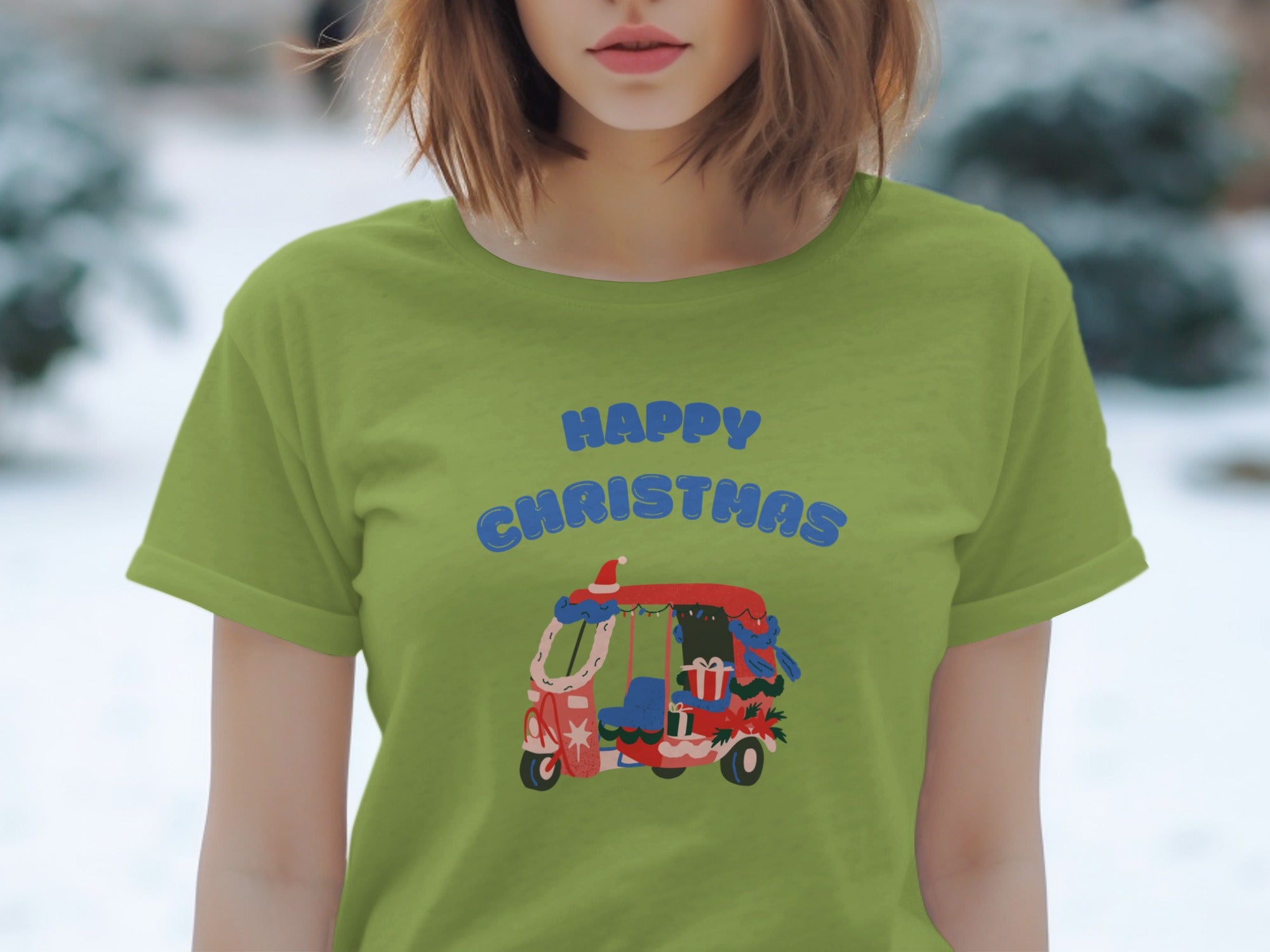 Happy Christhas Festive Tuk-Tuk Graphic Shirt