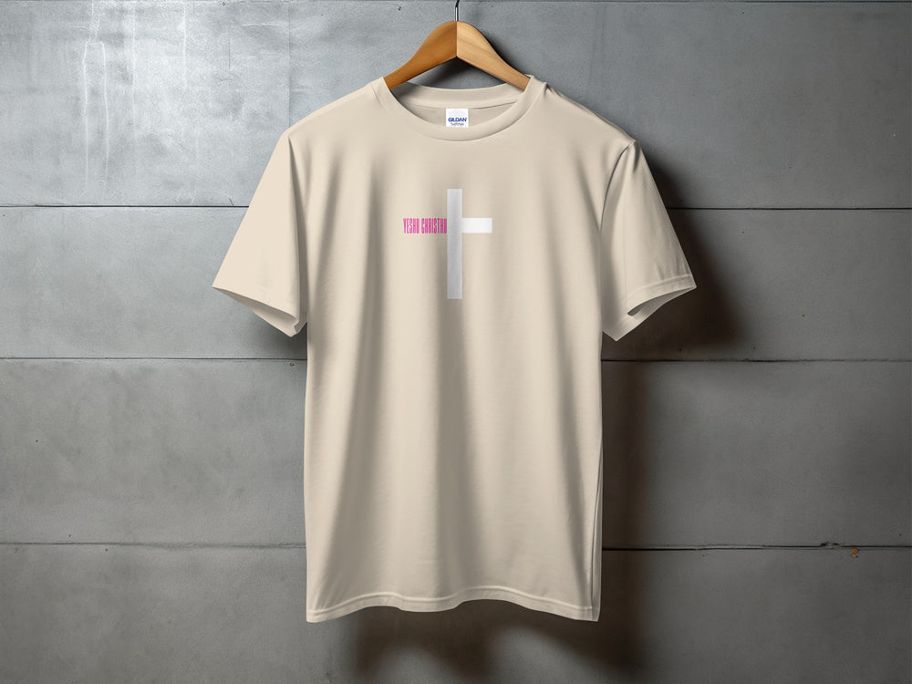 Stylish Graphic Tee with Cross Design Casual Wear