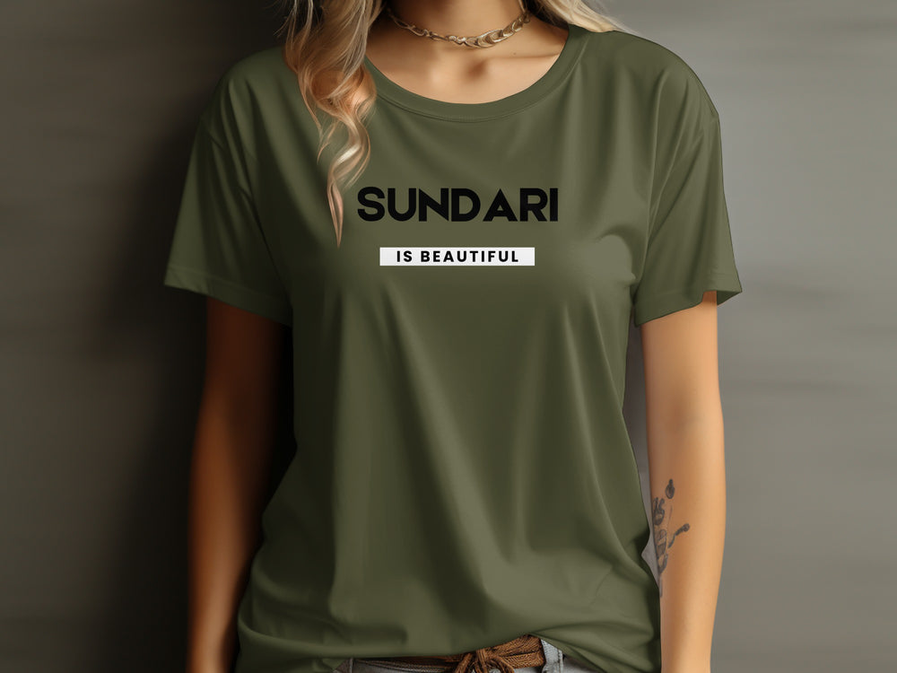 Sundari Is Beautiful Slogan T-Shirt for Women