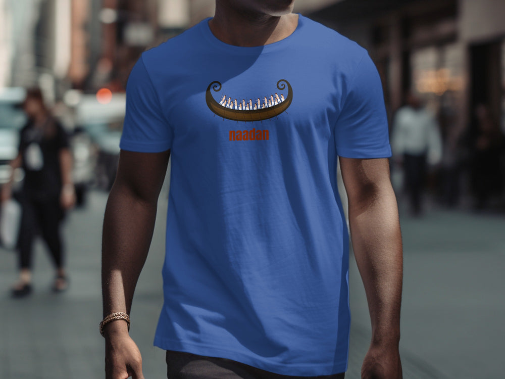 Viking Ship Graphic Blue Short Sleeve T-shirt