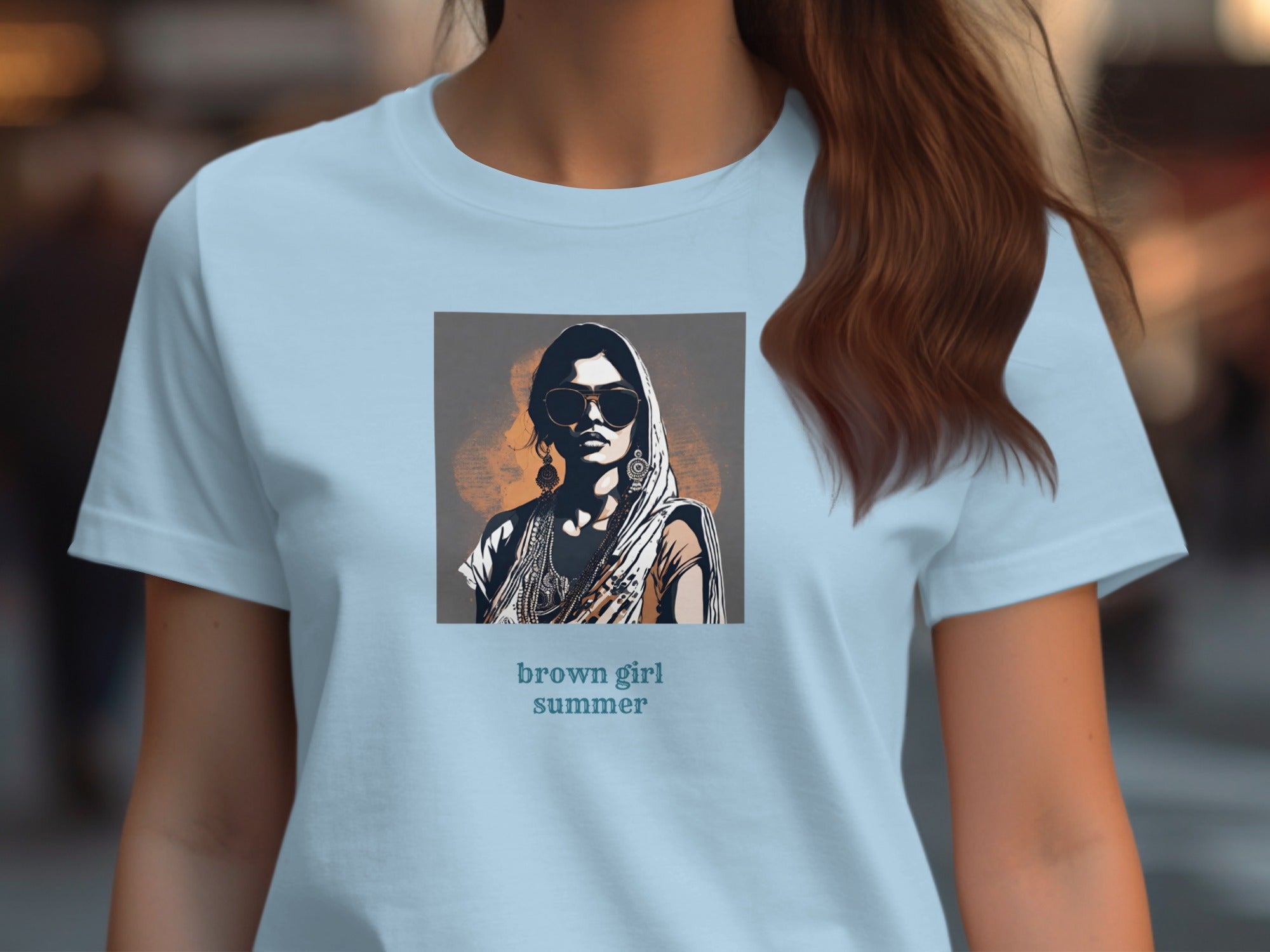 Stylish Graphic Brown Girl Summer Top