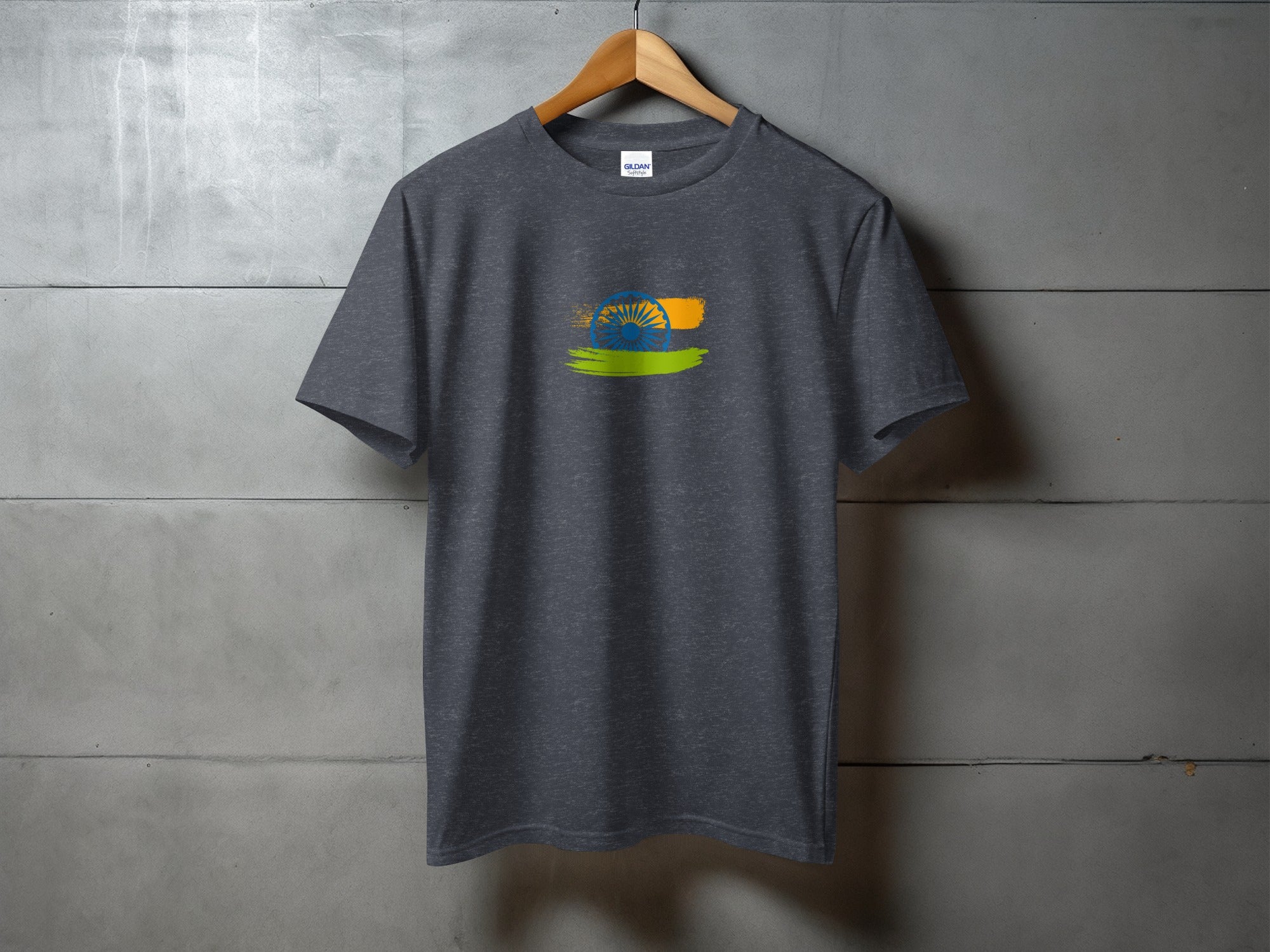 Stylish Dark Gray T-Shirt With Modern Art Print Design