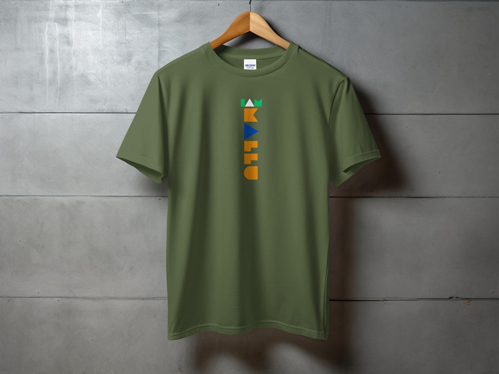 Stylish Graphic Tee with Unique Vertical Design