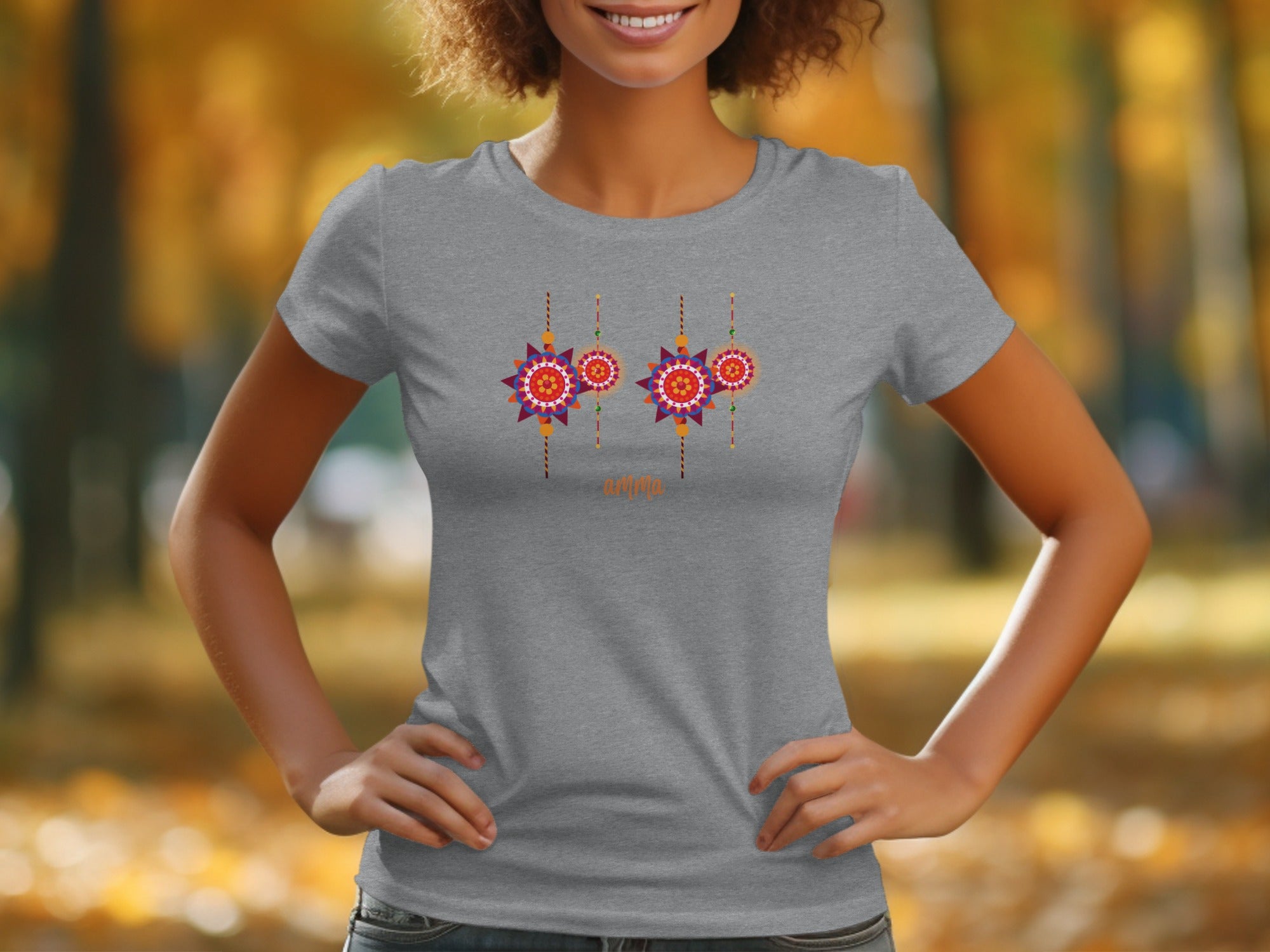 Vibrant Abstract Floral Design Graphic Tee
